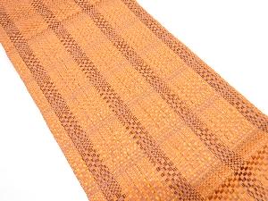 変わり織　格子織り出し　全通袋帯